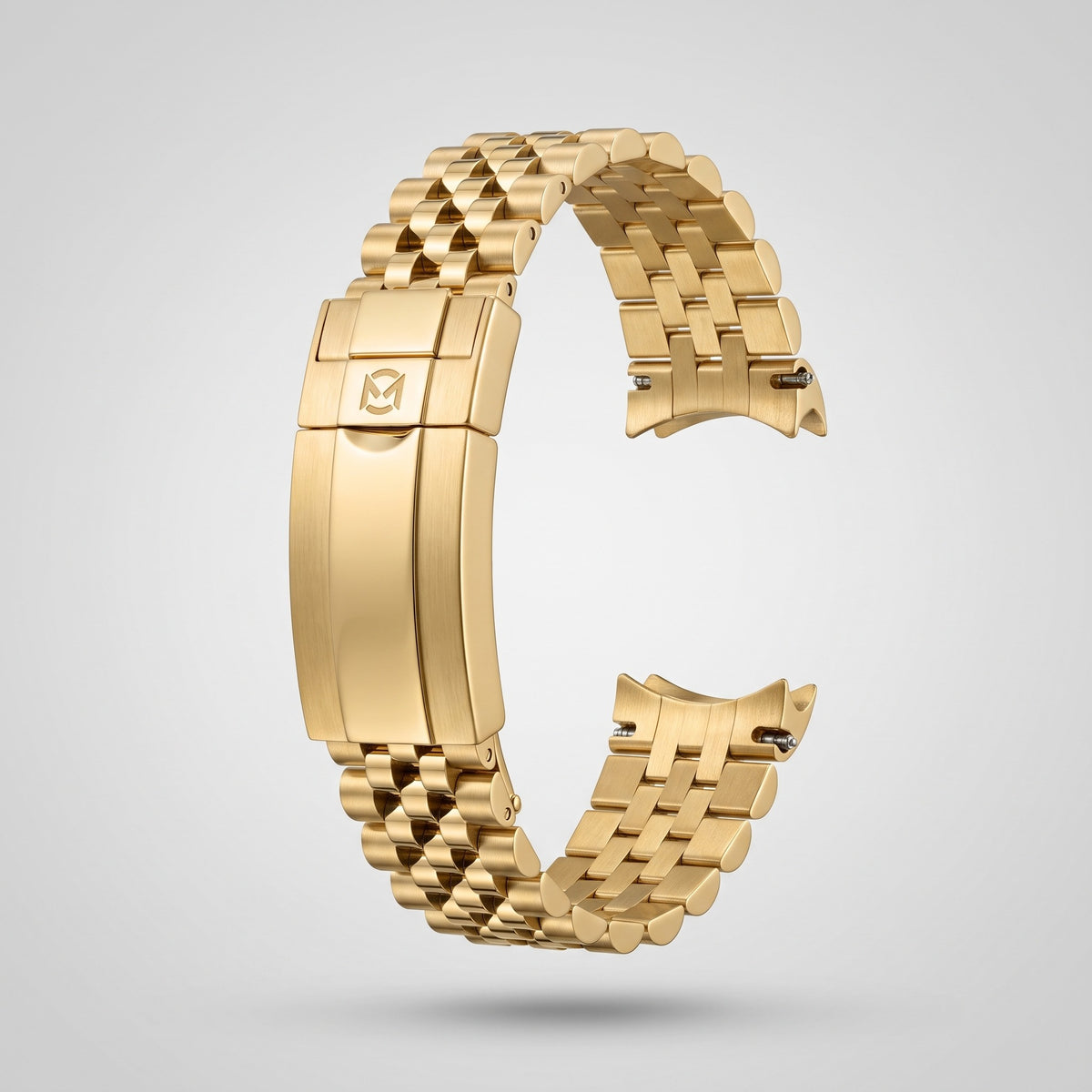 Gold Jubilee bracelet 20 mm in 904L steel, five rows, folding clasp engraved with the Chrono Mod logo
