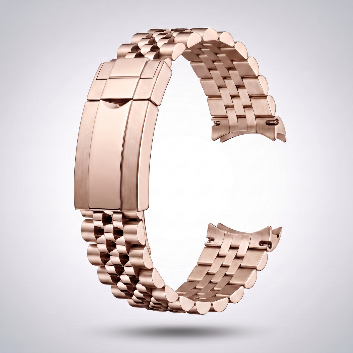 Rose gold Jubilee bracelet in 904L stainless steel, five rows, folding clasp with safety lock