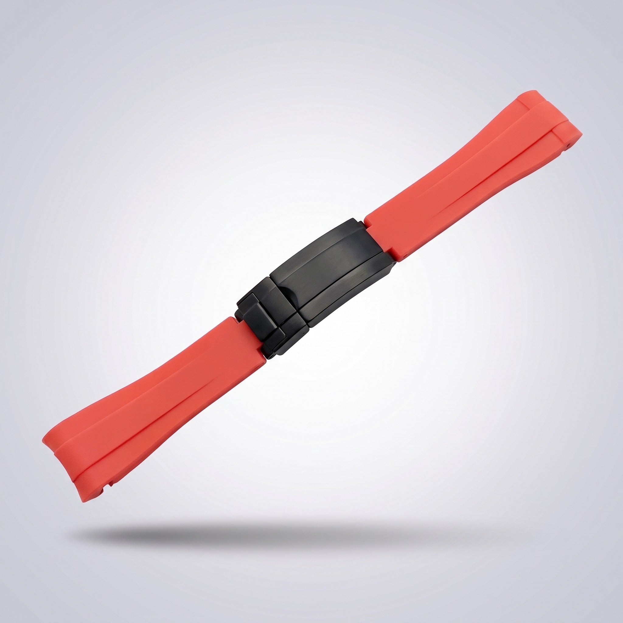 Quick Release Silicone Strap 20mm in Crimson Red with black PVD buckle