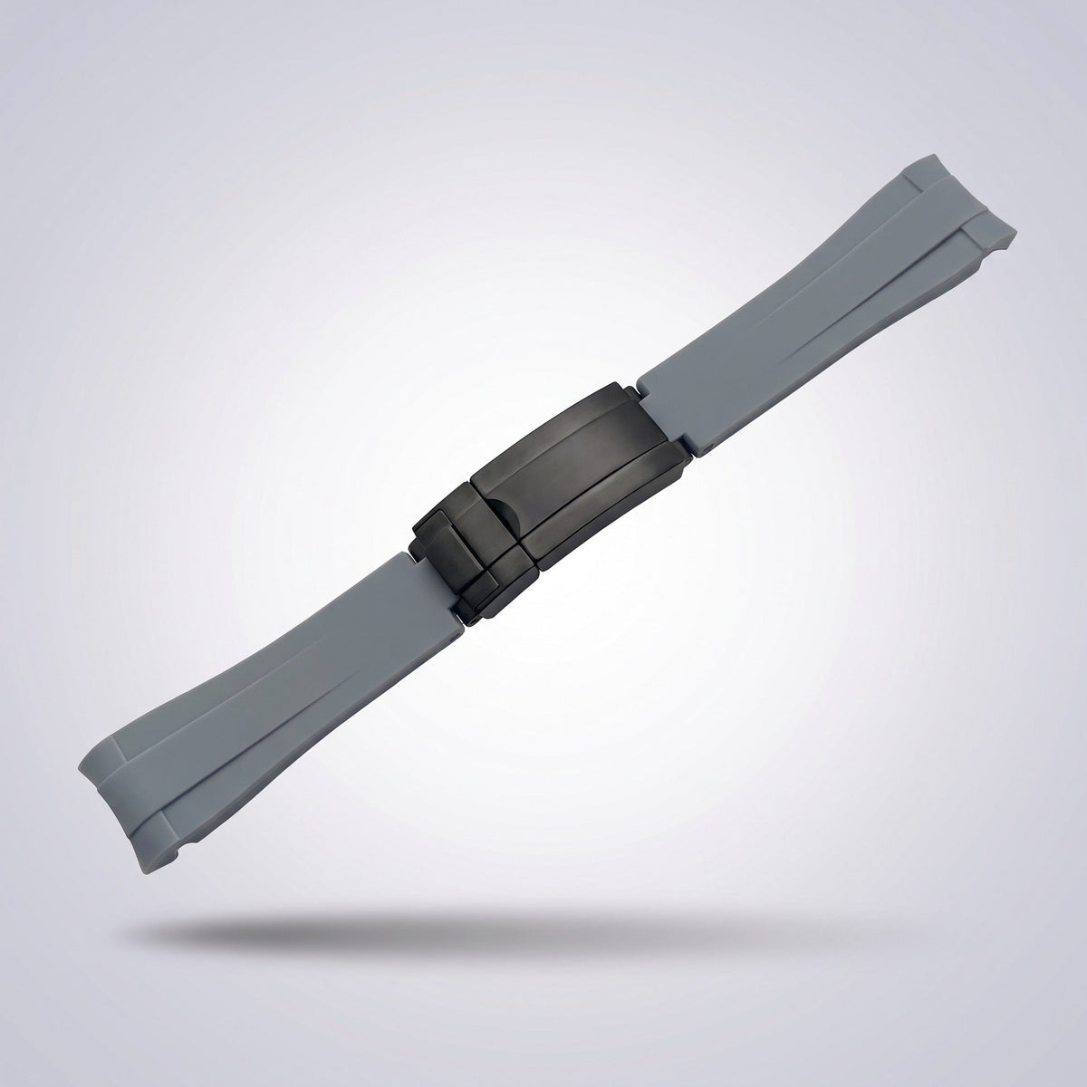 Quick Release Silicone Strap 20mm in Slate Grey with black PVD buckle