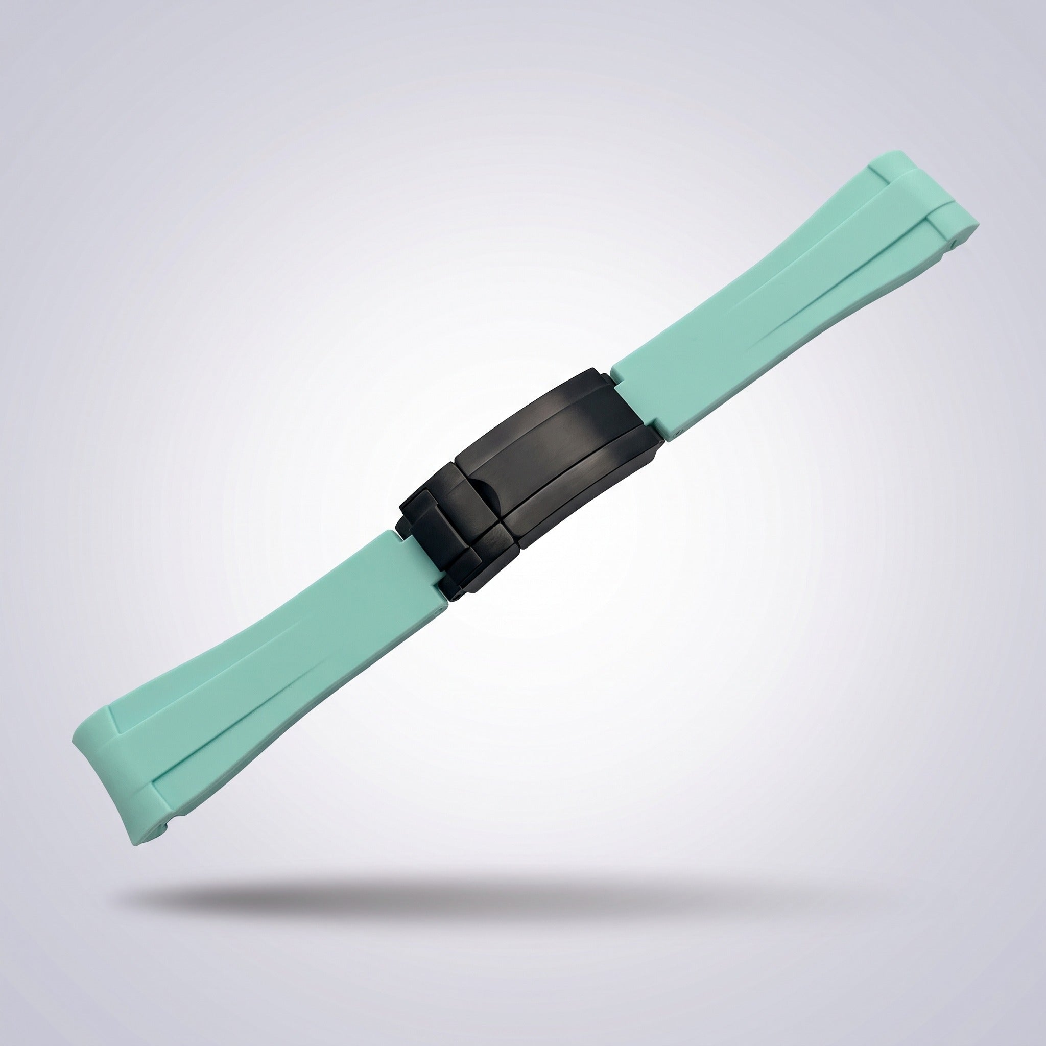 Quick Release Silicone Strap 20mm in Mint Green with black PVD buckle