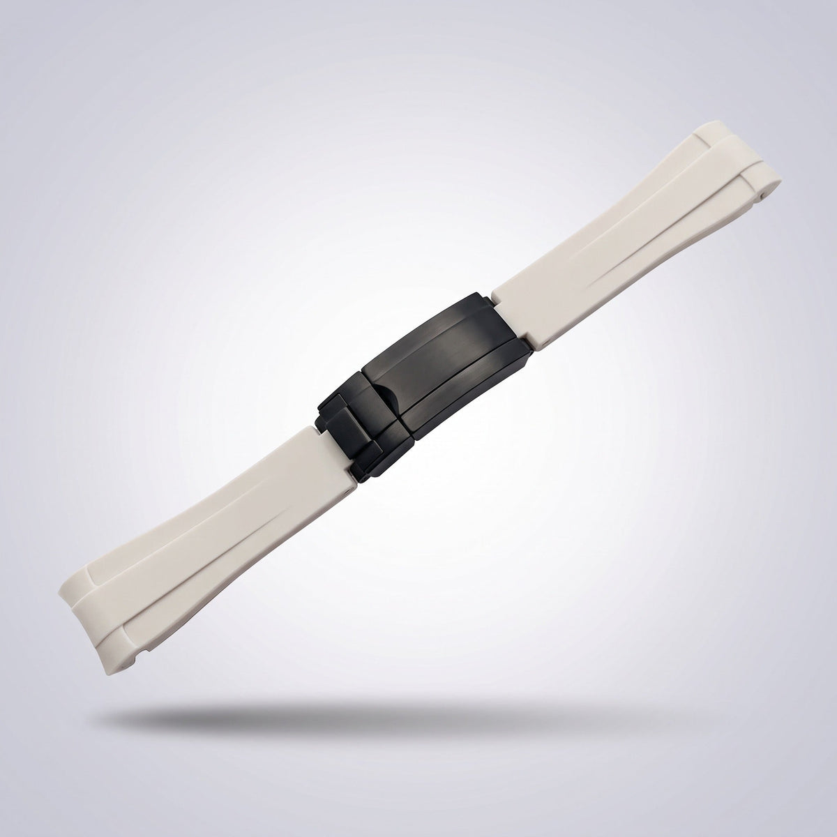Quick Release Silicone Strap 20mm in Arctic White with black PVD buckle