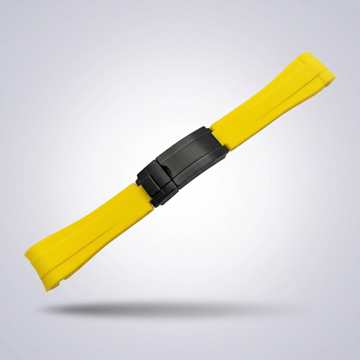Quick Release Silicone Strap 20mm in Signal Yellow with black PVD buckle