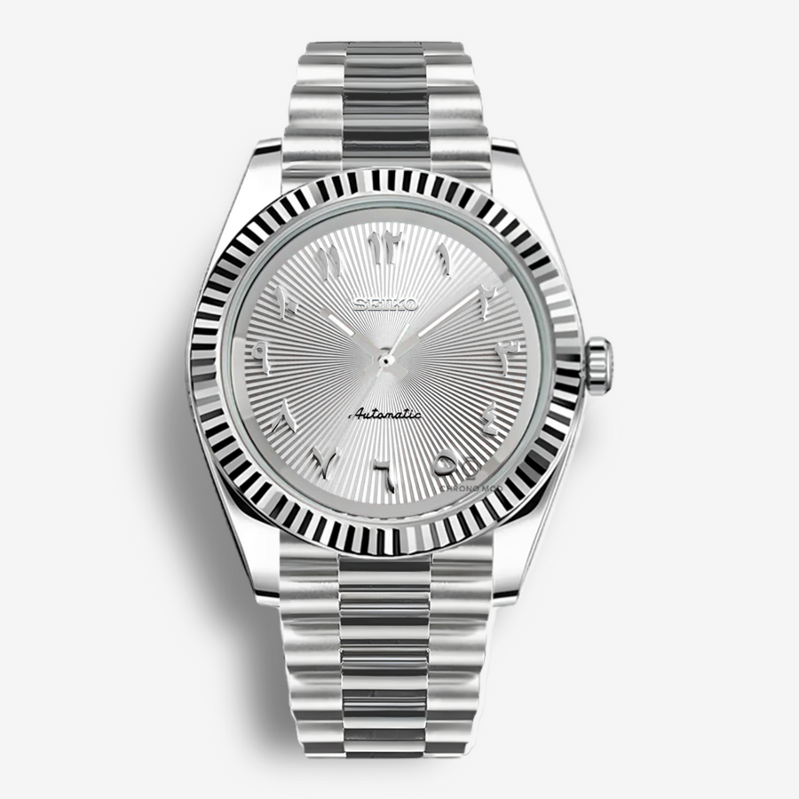 Seiko Mod Datejust Arabisch | Wit