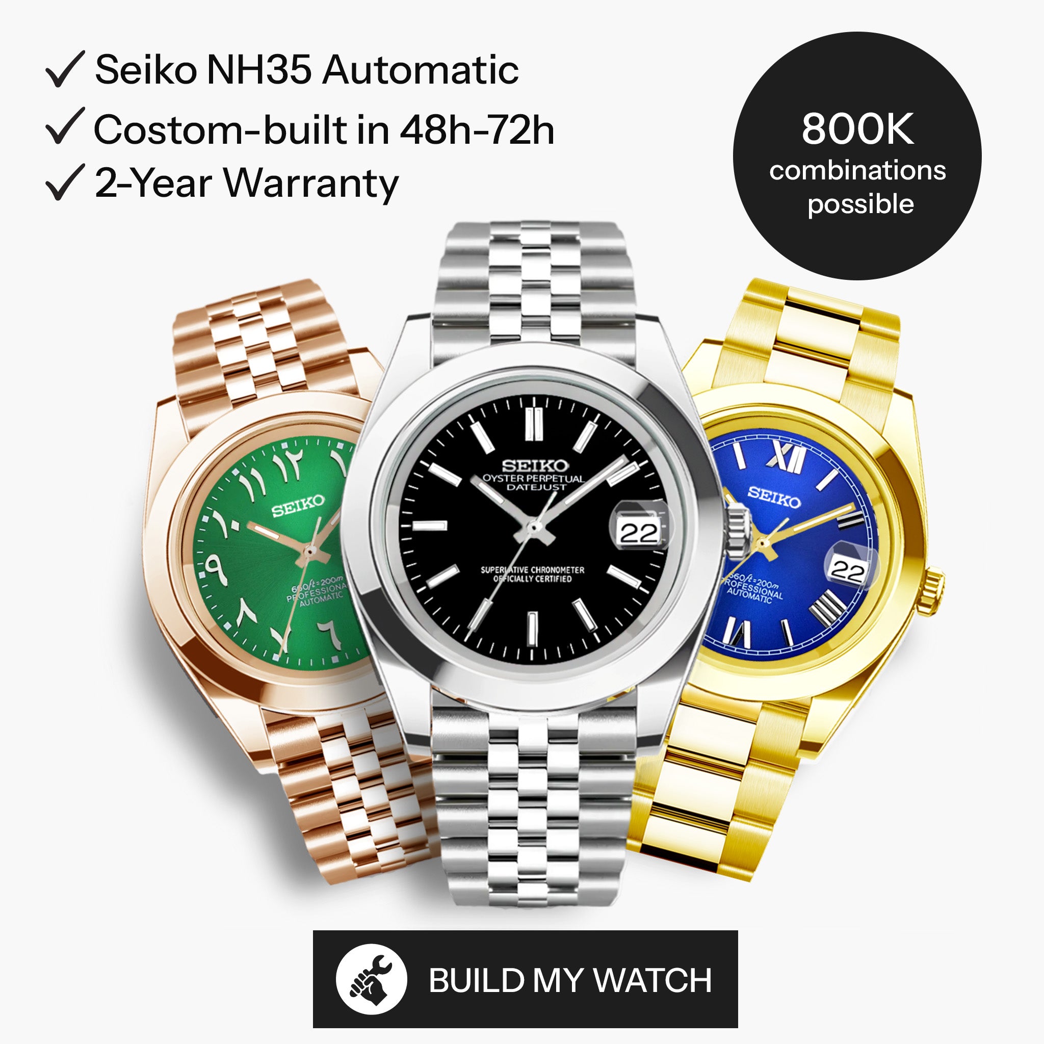 Meine Seiko Mod Datejust Oyster anpassen