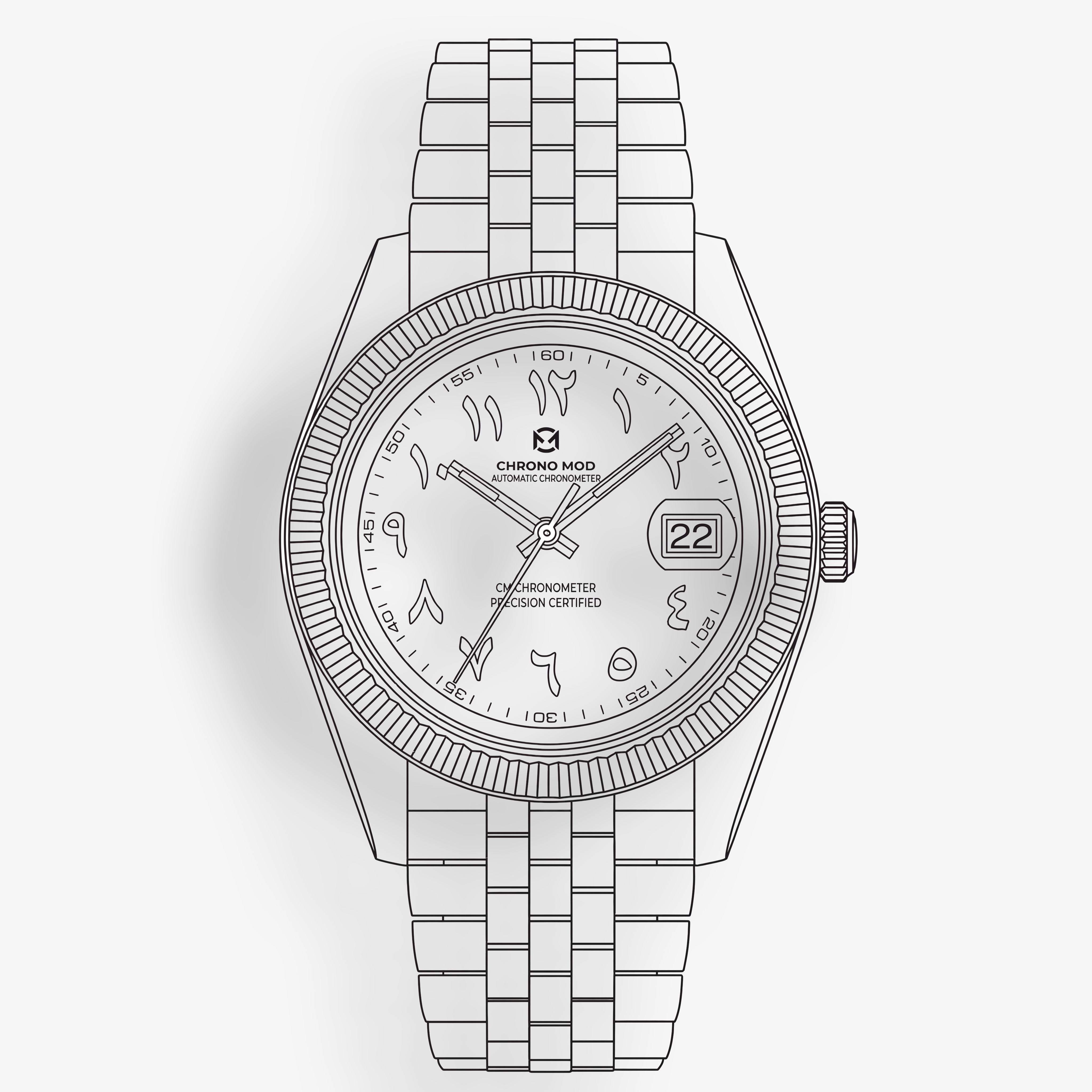 Classic Date – Light Blue Arabic Dial Chronometer