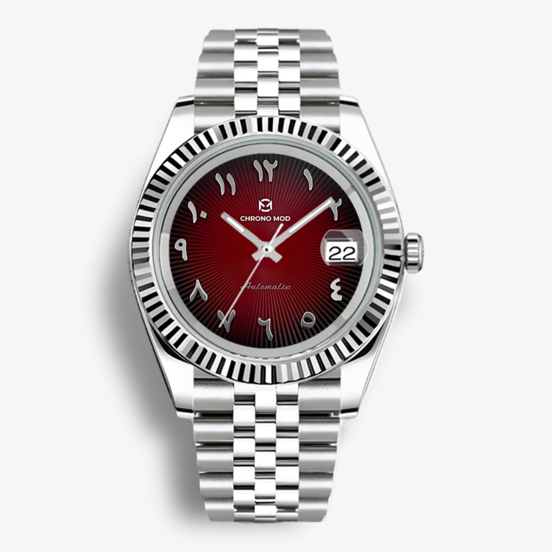 Classic Date – Red Arabic Dial Chrono Mod